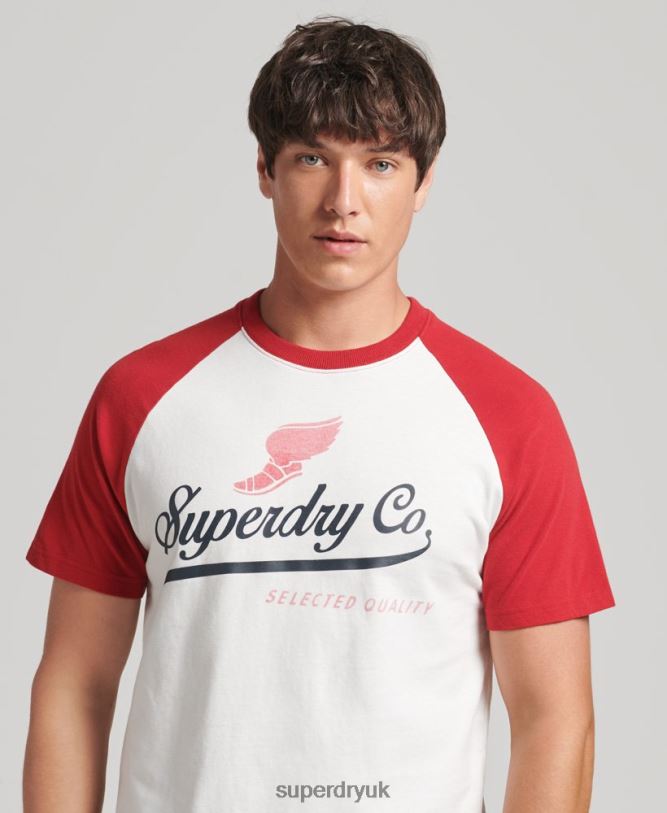 Achilles Graphic Raglan T-Shirt Men Cream Clothing Superdry 66N8N4802