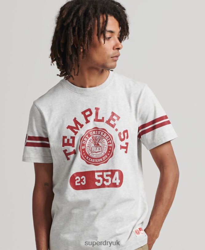 Athletic College Graphic T Shirt Men Light Grey Clothing Superdry 66N8N4838