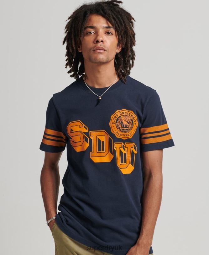 Athletic College Graphic T Shirt Men Navy Clothing Superdry 66N8N4875