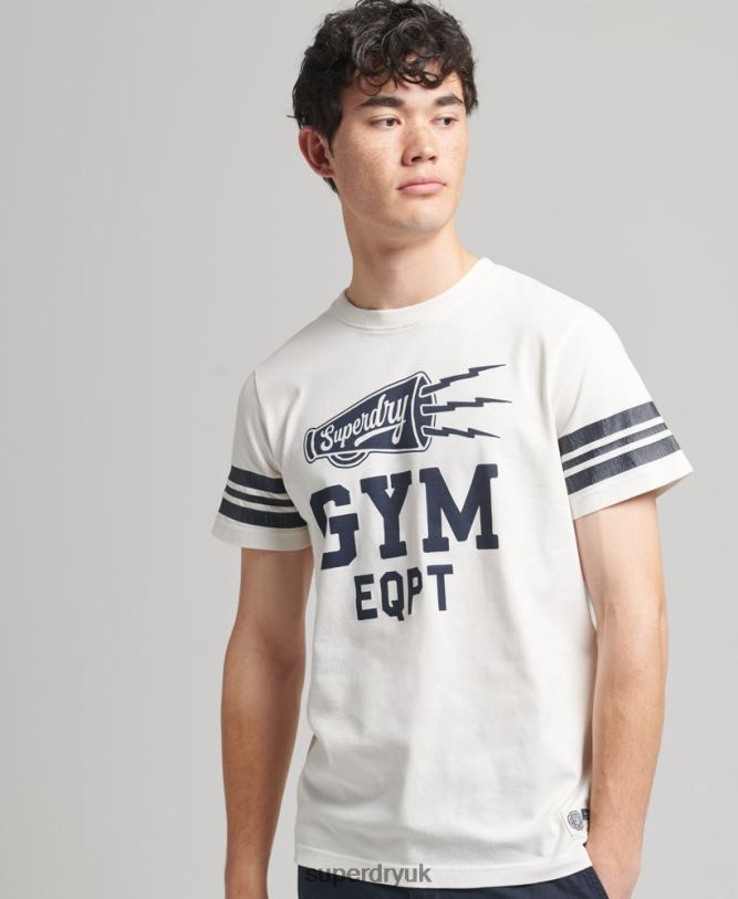Athletic College Graphic T Shirt Men White Clothing Superdry 66N8N4824