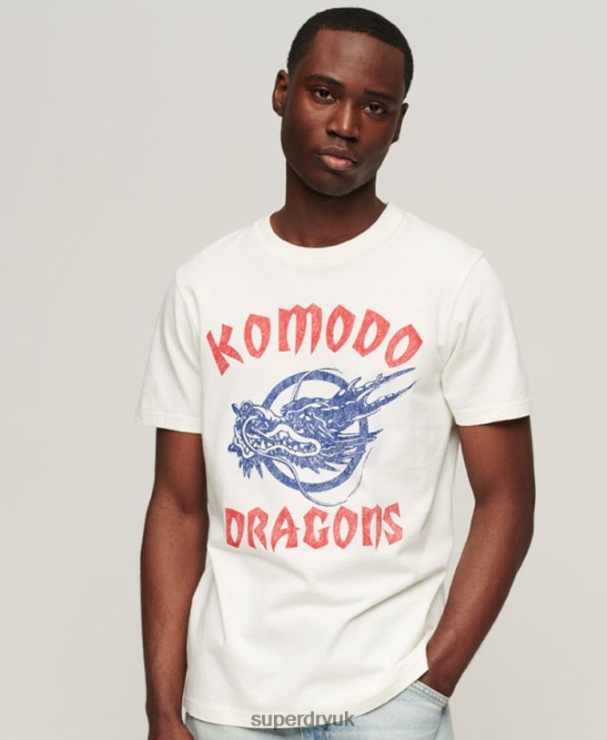 Classic Dragon T-Shirt Men Cream Clothing Superdry x Komodo 66N8N43