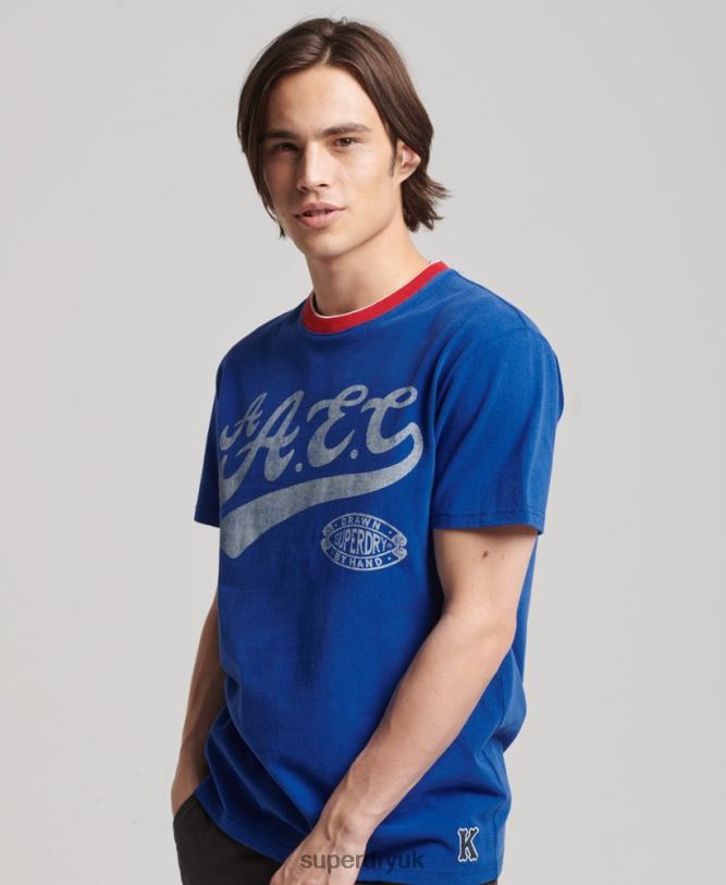 Collegiate T-shirt Men Blue Clothing Superdry 66N8N4961