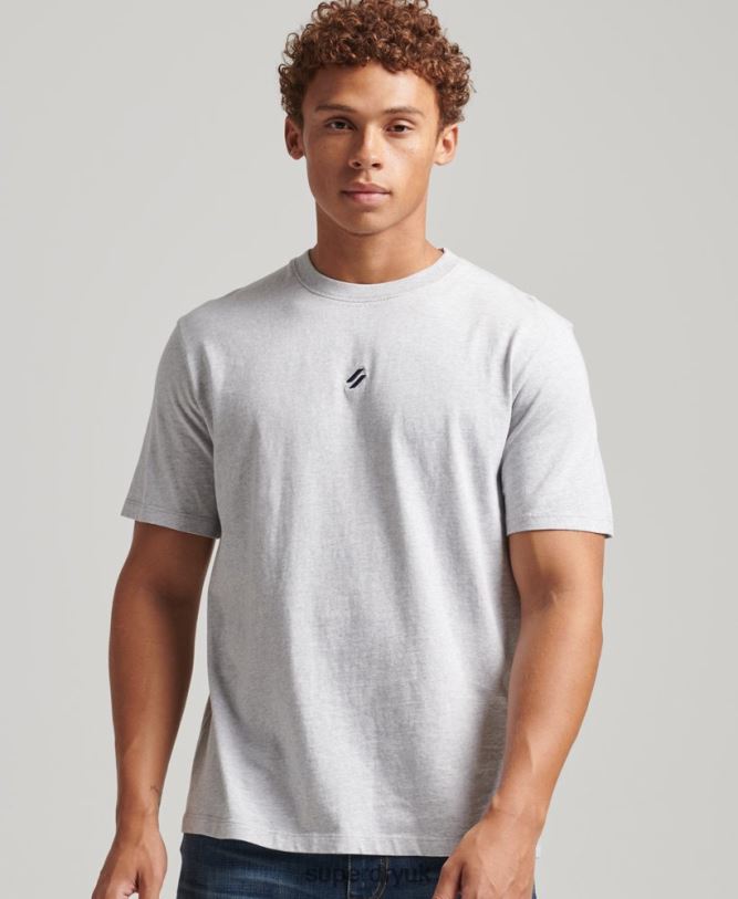 Essential Logo Loose Fit T-Shirt Men Grey Clothing Superdry 66N8N4839
