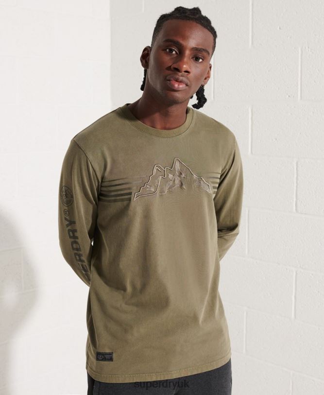 Expedition Graphic Long Sleeve Top Men Green Clothing Superdry 66N8N1576