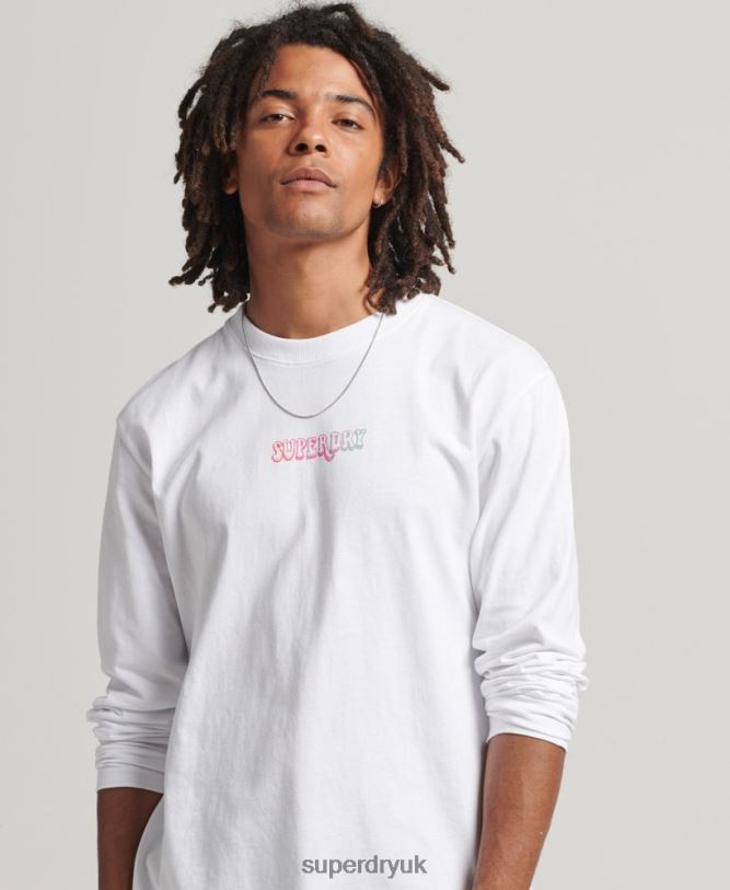 Into The Woods Long Sleeve Top Men White Clothing Superdry 66N8N1537