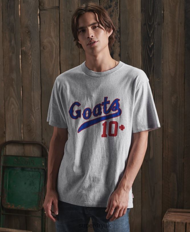 Limited Edition Dry Varsity T-Shirt Men Grey Clothing Superdry 66N8N4979