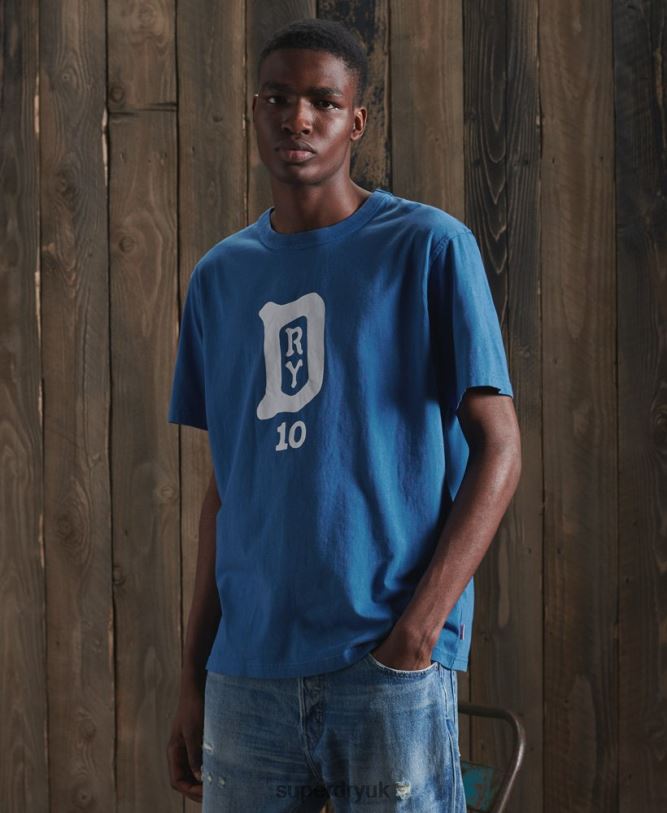 Limited Edition Dry Varsity T-Shirt Men Navy Clothing Superdry 66N8N4985