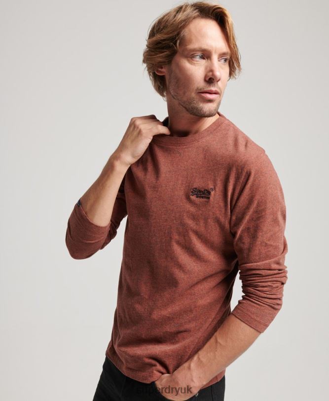 Organic Cotton Vintage Logo Embroidered Top Men Red Clothing Superdry 66N8N1468