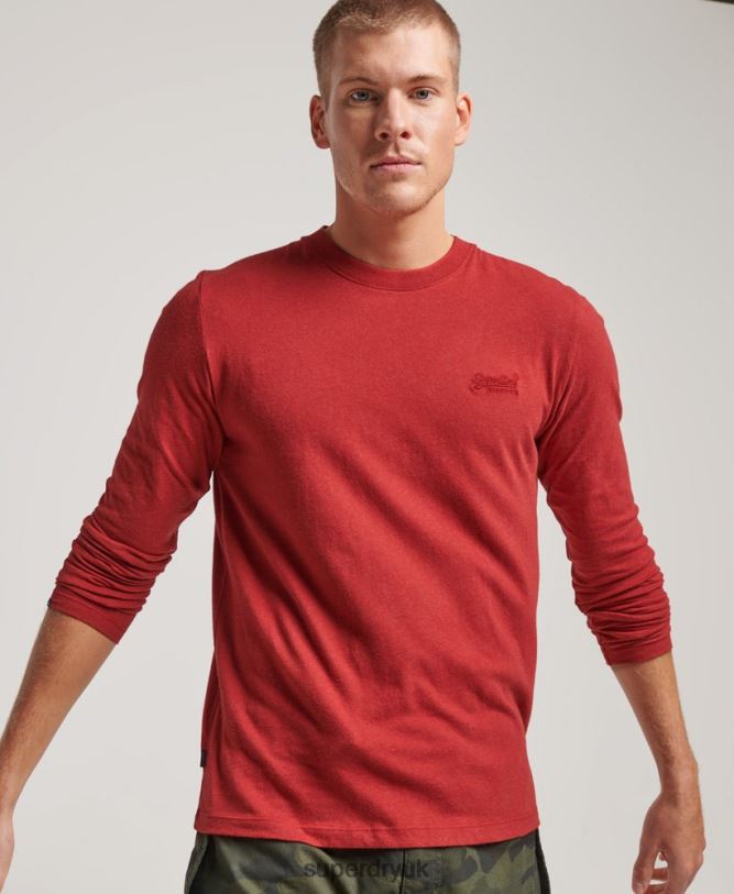Organic Cotton Vintage Logo Embroidered Top Men Red Clothing Superdry 66N8N1515