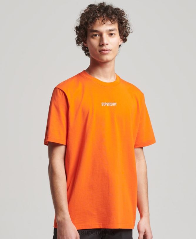 Yama Shield Graphic T-Shirt Men Orange Clothing Superdry 66N8N4974