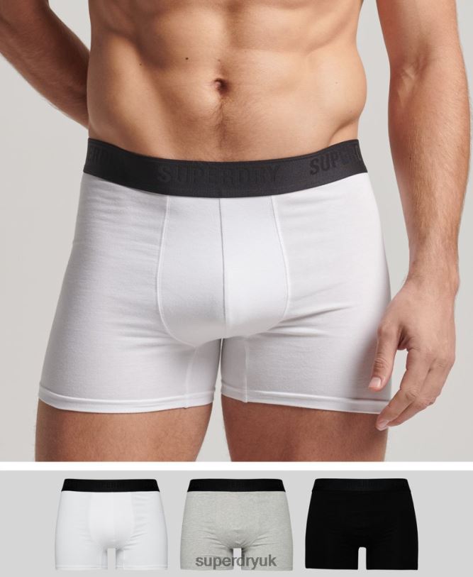 Organic Cotton Boxers Triple Pack Men Black Clothing Superdry 66N8N1820