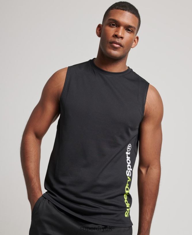 Active Vest Top Men Black Clothing Superdry 66N8N1426