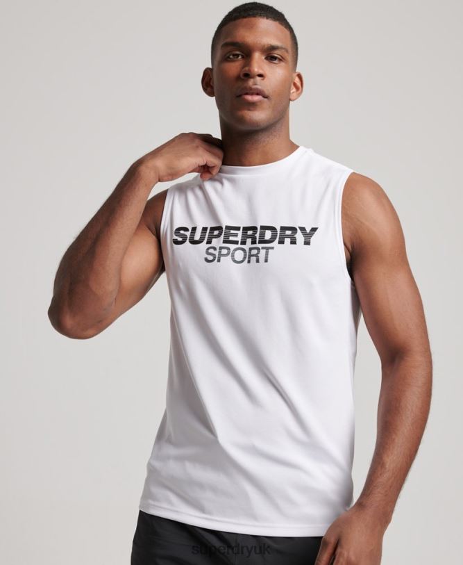 Active Vest Top Men White Clothing Superdry 66N8N1418