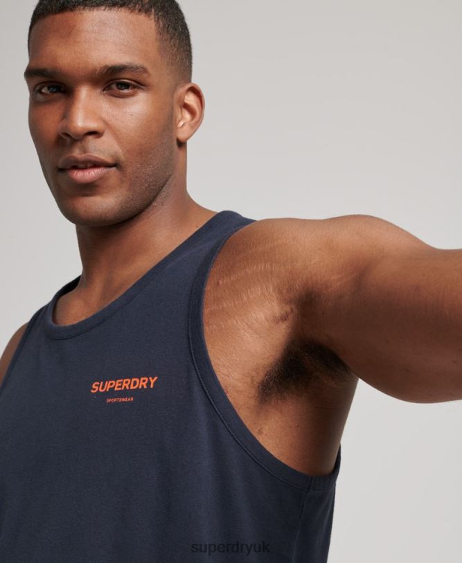 Code Core Sport Vest Men Navy Clothing Superdry 66N8N1459