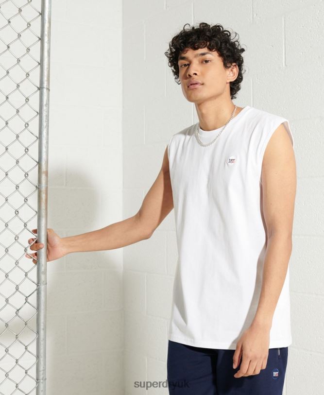 Organic Cotton Collective Oversized Vest Men White Clothing Superdry 66N8N6497