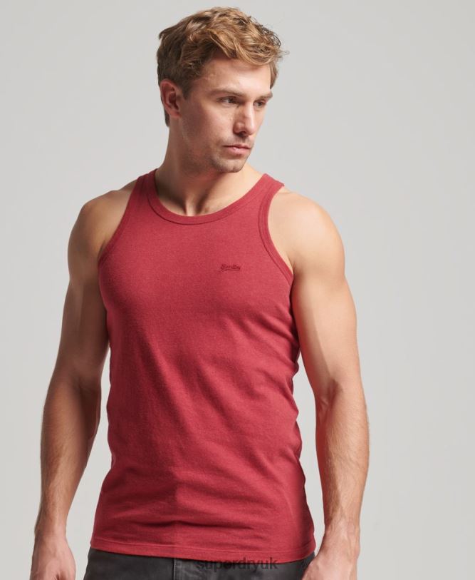Organic Cotton Vintage Logo Vest Top Men Red Clothing Superdry 66N8N1490