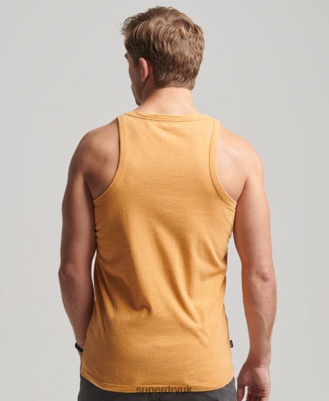 Organic Cotton Vintage Logo Vest Top Men Yellow Clothing Superdry 66N8N1517