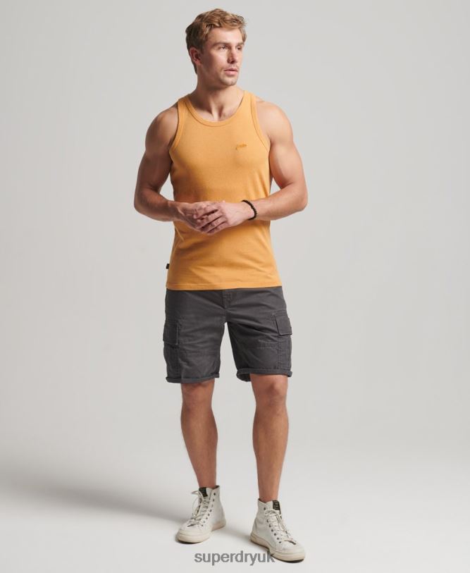 Organic Cotton Vintage Logo Vest Top Men Yellow Clothing Superdry 66N8N1517