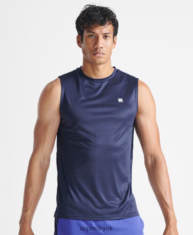 Train Active Vest Men Dark Blue Clothing Superdry 66N8N5398