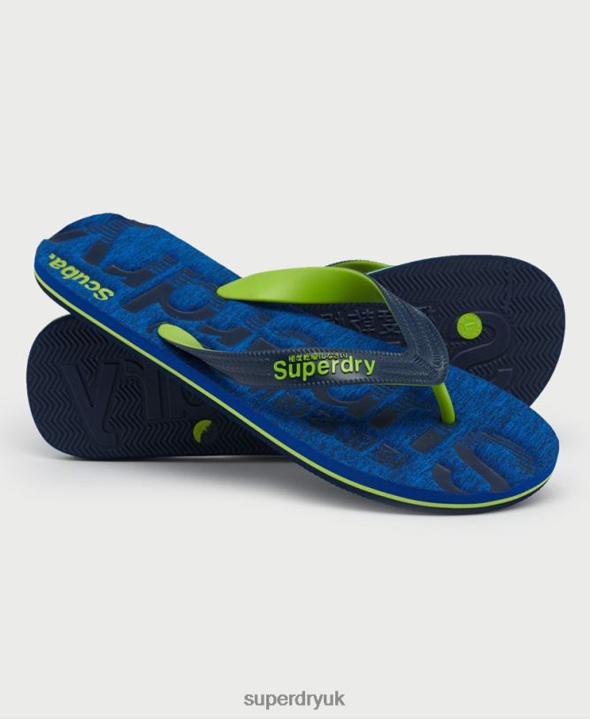 Essential Logo Flip Flops Men Dark Blue Shoes Superdry 66N8N1929