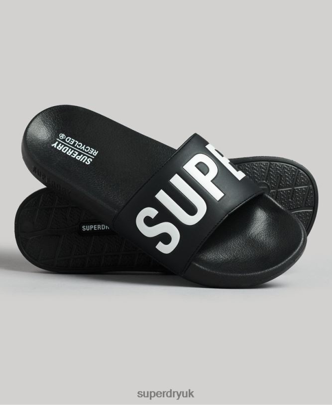 Code Core Pool Sliders Men Black Shoes Superdry 66N8N1903