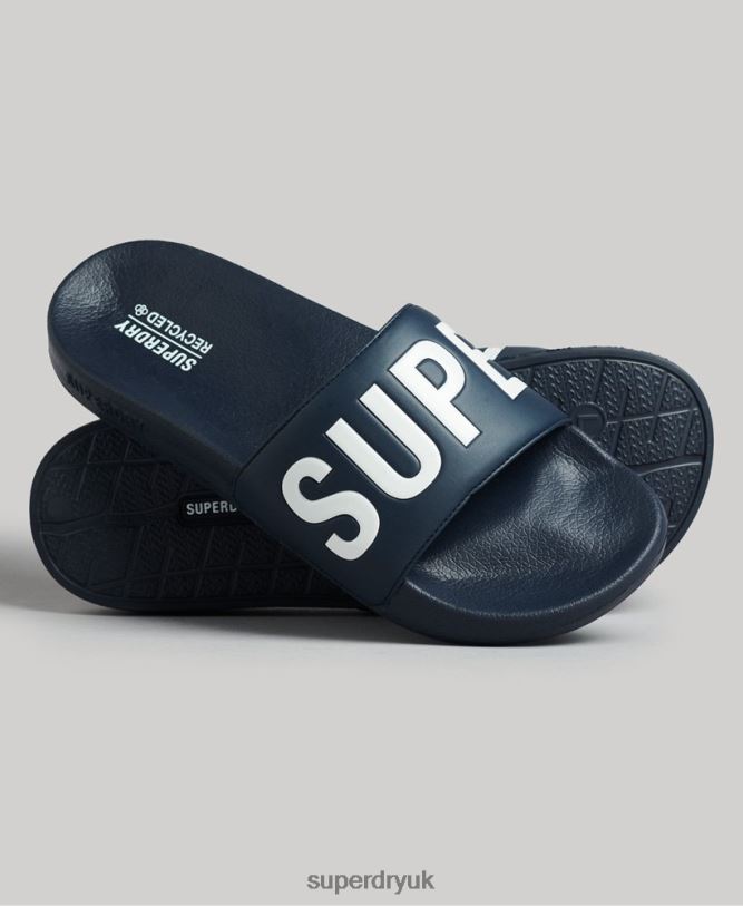 Code Core Pool Sliders Men Navy Shoes Superdry 66N8N1907