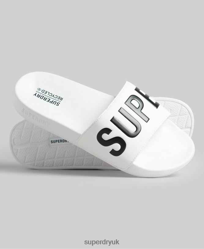 Code Core Pool Sliders Men White Shoes Superdry 66N8N1892