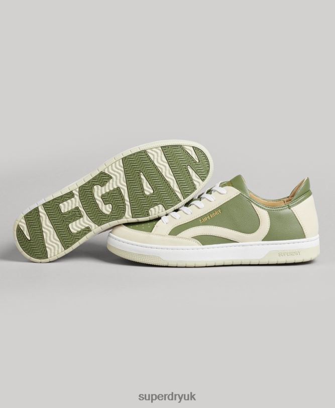 Vegan Basket Low Top Trainers Men Green Shoes Superdry 66N8N1894
