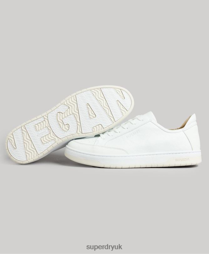 Vegan Basket Low Top Trainers Men White Shoes Superdry 66N8N1897