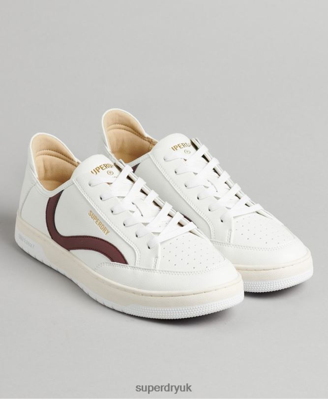 Vegan Basket Low Top Trainers Men White Shoes Superdry 66N8N1911