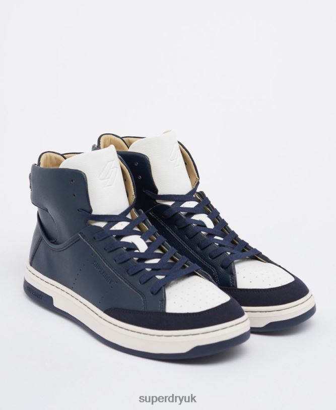 Vegan Basket Sport High Top Trainers Men Navy Shoes Superdry 66N8N1926