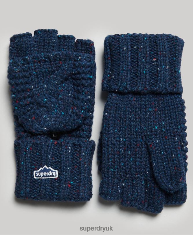 Cable Knit Gloves Women Navy Accessories Superdry 66N8N4263