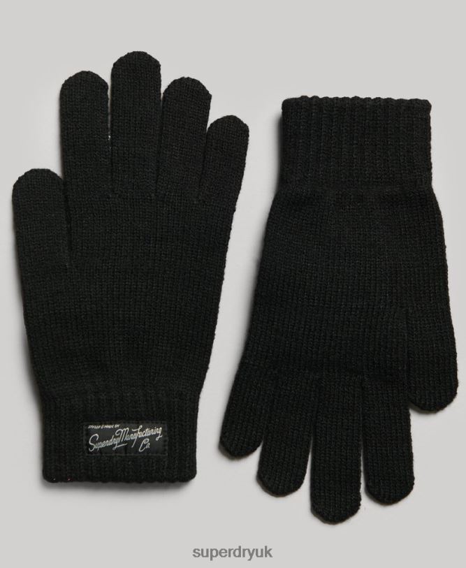 Essential Logo Gloves Women Black Accessories Superdry 66N8N1697
