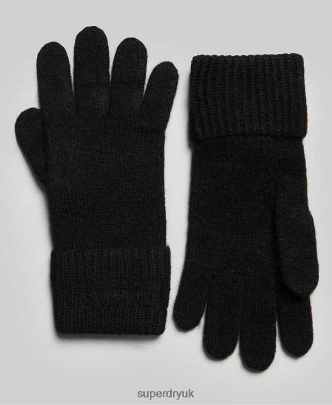 Essential Ribbed Gloves Women Black Accessories Superdry 66N8N4268