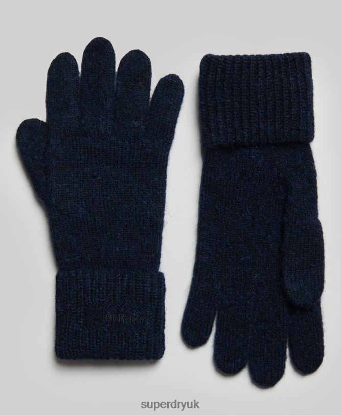Essential Ribbed Gloves Women Navy Accessories Superdry 66N8N4269