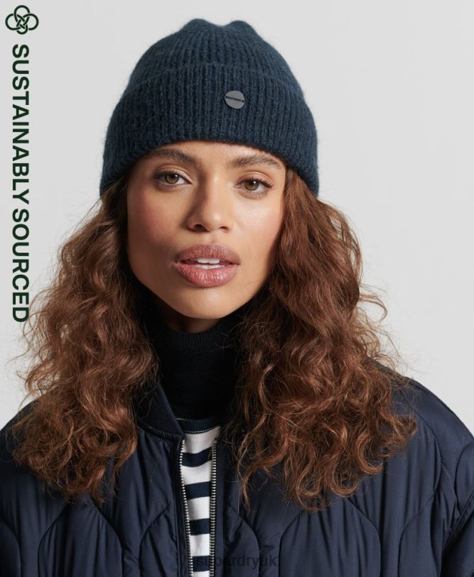 Luxe Beanie Women Navy Accessories Superdry 66N8N6612