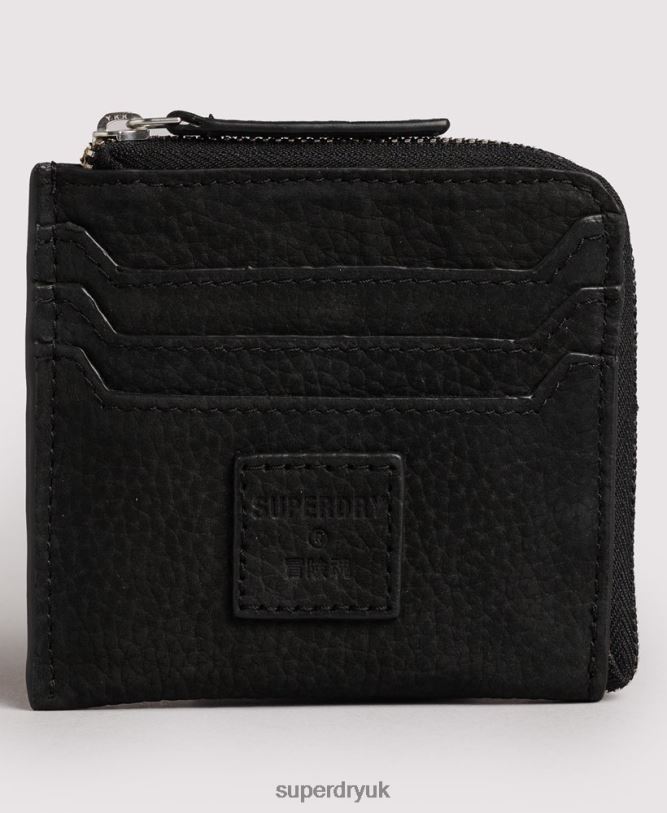 Leather Zip Around Coin Purse Women Black Accessories Superdry 66N8N4315