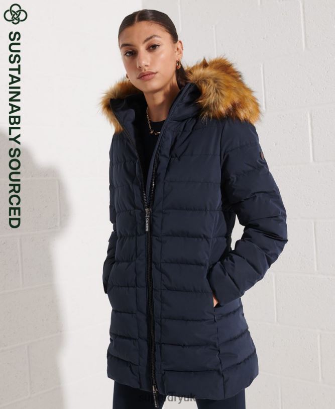 Arctic Tall Puffer Coat Women Navy Clothing Superdry 66N8N3646