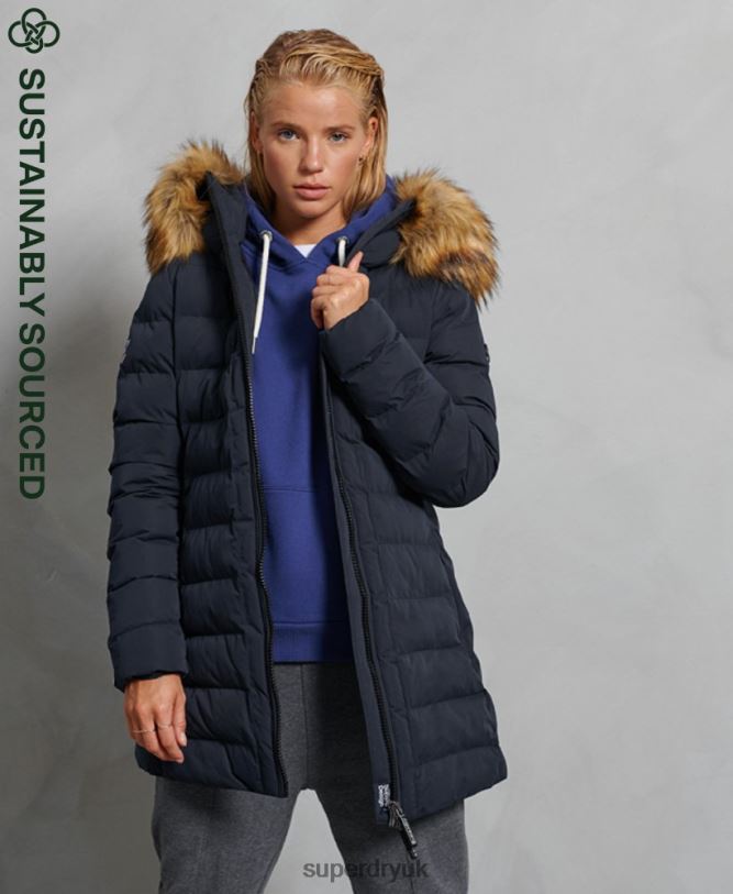Arctic Tall Puffer Coat Women Navy Clothing Superdry 66N8N5655