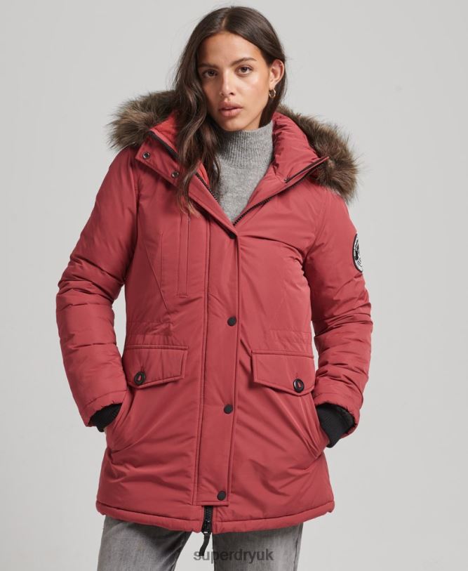 Ashley Everest Parka Coat Women Red Clothing Superdry 66N8N5466
