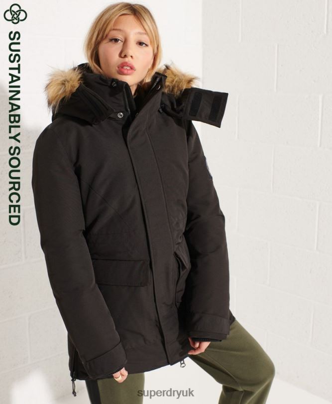 Code Everest Parka Coat Women Black Clothing Superdry 66N8N5537