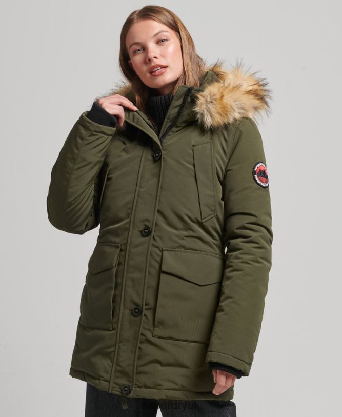 Everest Parka Coat Women Green Clothing Superdry 66N8N3781