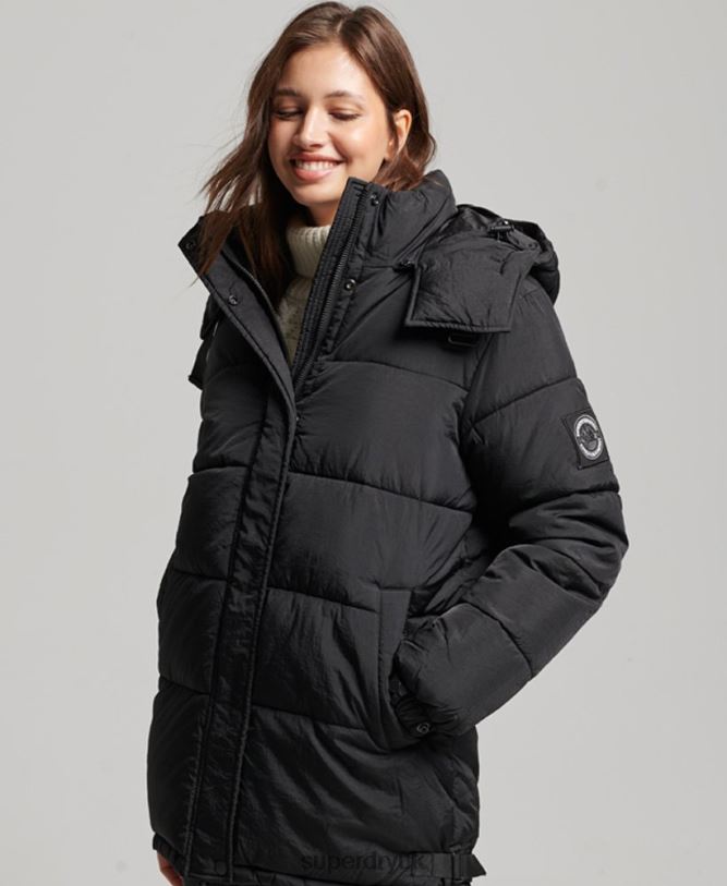 Expedition Cocoon Padded Coat Women Black Clothing Superdry 66N8N3597