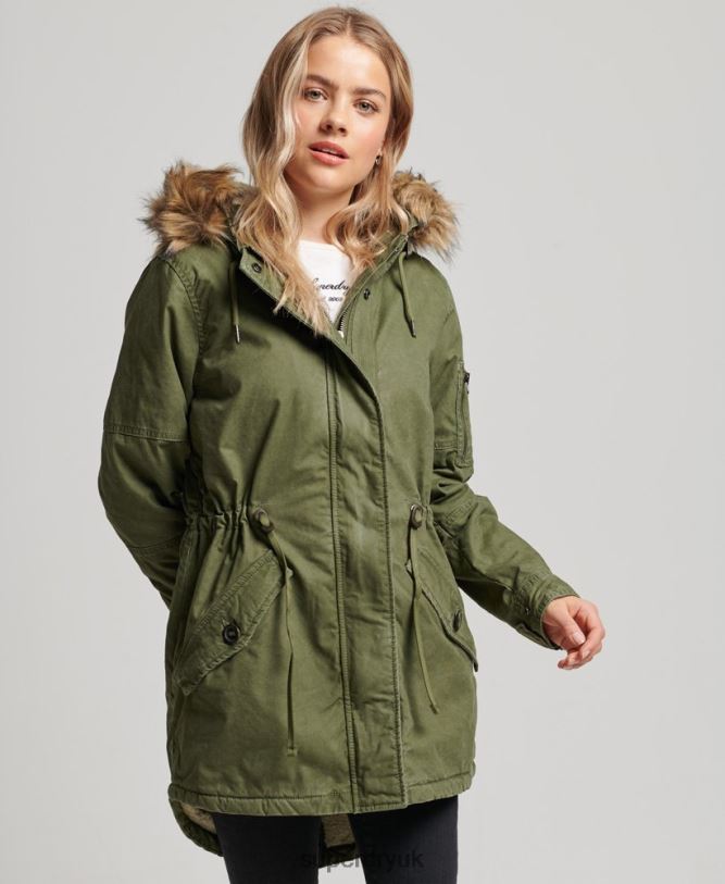 Field Parka Coat Women Green Clothing Superdry 66N8N5538