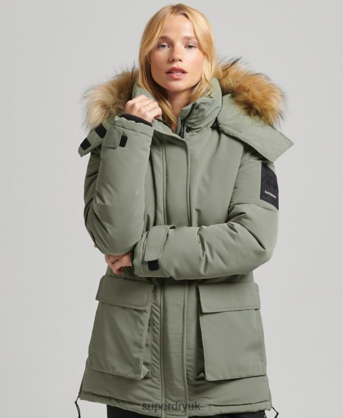 XPD Everest Parka Coat Women Khaki Clothing Superdry 66N8N3655