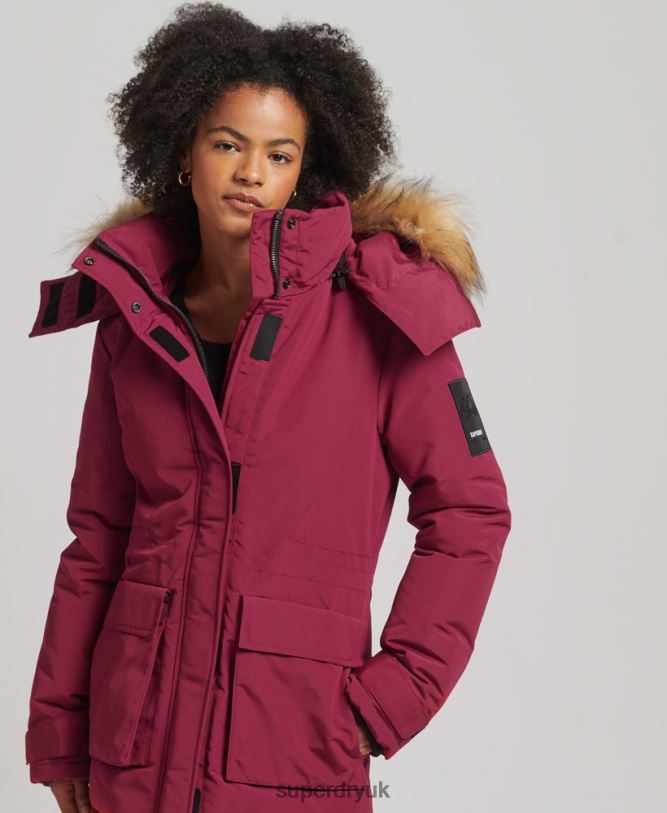 XPD Everest Parka Coat Women Pink Clothing Superdry 66N8N5445