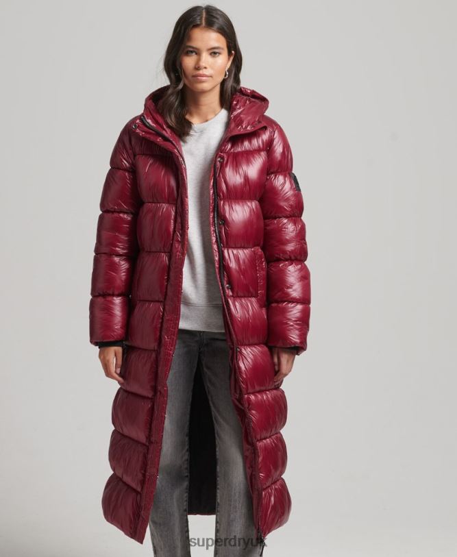 XPD Sports Longline Puffer Coat Women Pink Clothing Superdry 66N8N3747