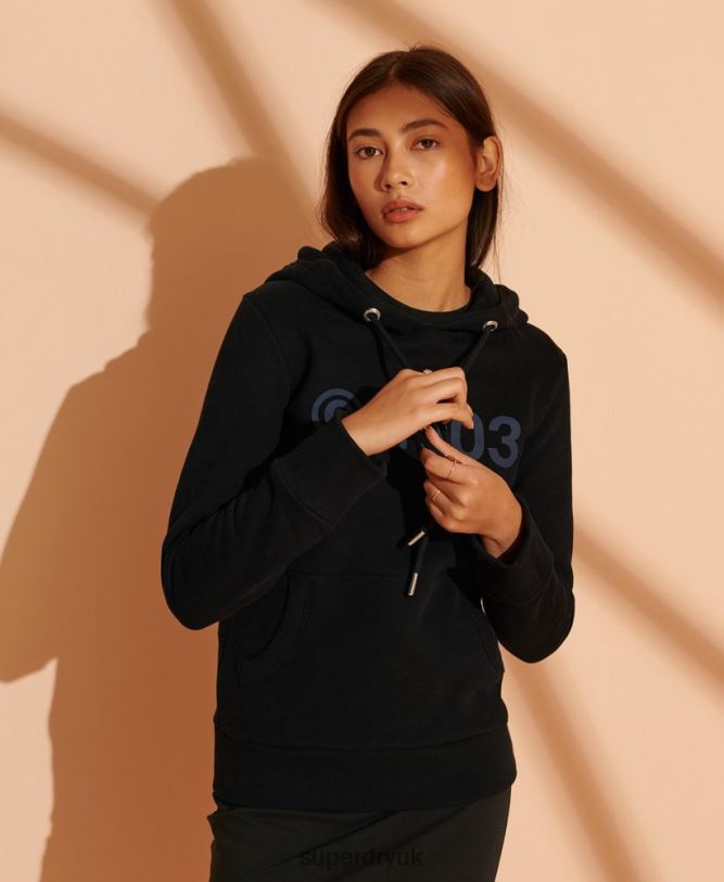 2003 Hoodie Women Black Clothing Superdry 66N8N5948