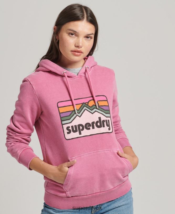 90s Terrain Graphic Hoodie Women Pink Clothing Superdry 66N8N5749