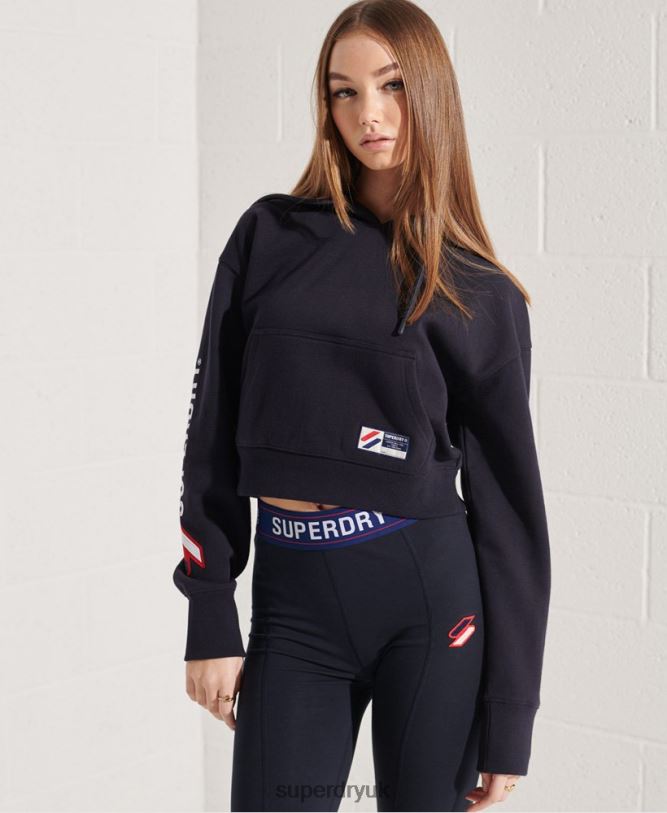 Code Graphic Boxy Hoodie Women Navy Clothing Superdry 66N8N3489